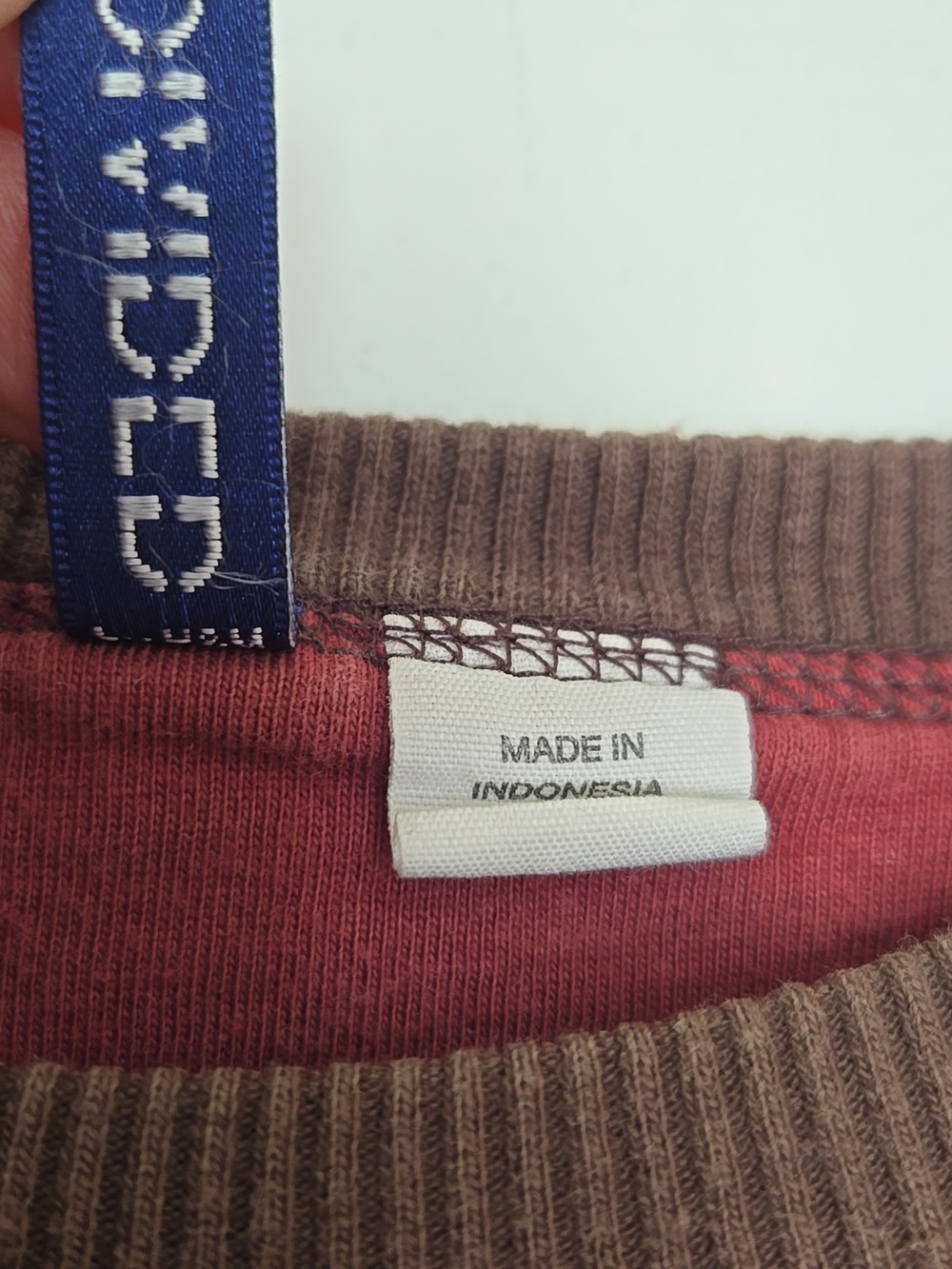 H&M Divided Striped Sweatshirt Brown Maroon Olive Crewneck Mens L - Picture 8 of 10